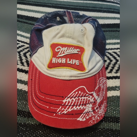 Miller Other - Miller High Life Hat Cotton Velcro Beer Mens Cap